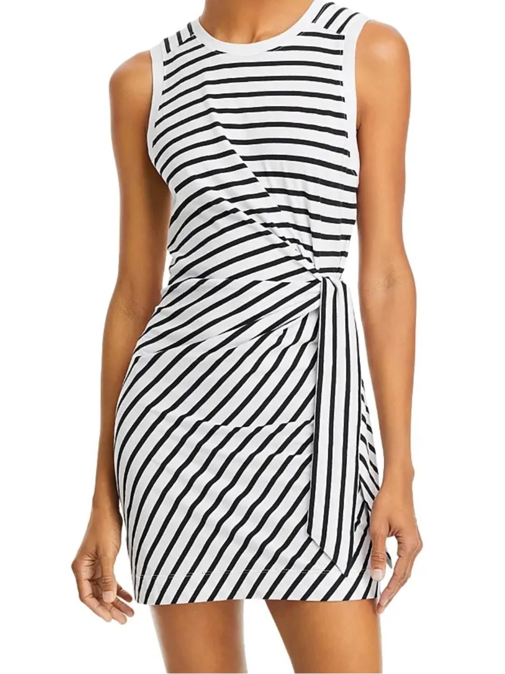 NWT ATM Anthony Thomas Melillo Striped Tie Front Sleeveless T Shirt Dress Size M